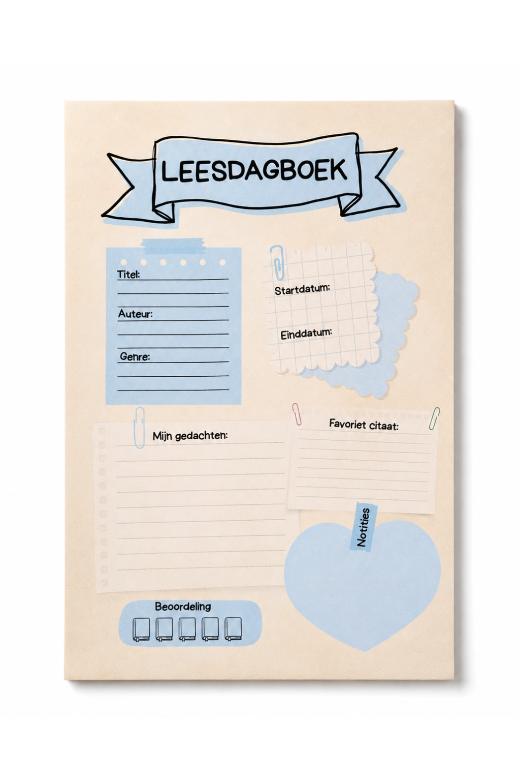 Leesdagboek A5 – Reading Journal voor Boekenliefhebbers | Boek Tracker | Leeslogboek | Book Journal