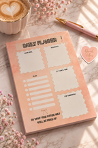 A5 Daily Planner Notitieblok – 50 Vellen – Dagplanner – To-Do Planner – Bureauplanner – Planner Blok – Roze