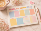 Weekly Planner A4 + Skinny To Do List Bureauplanner Set 50 Vellen per Blok Pastel Planner Weekplanner en Takenlijst