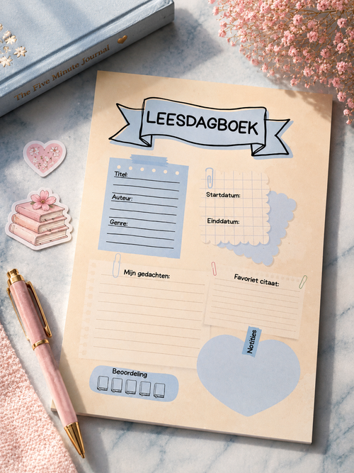 Leesdagboek A5 – Reading Journal voor Boekenliefhebbers | Boek Tracker | Leeslogboek | Book Journal